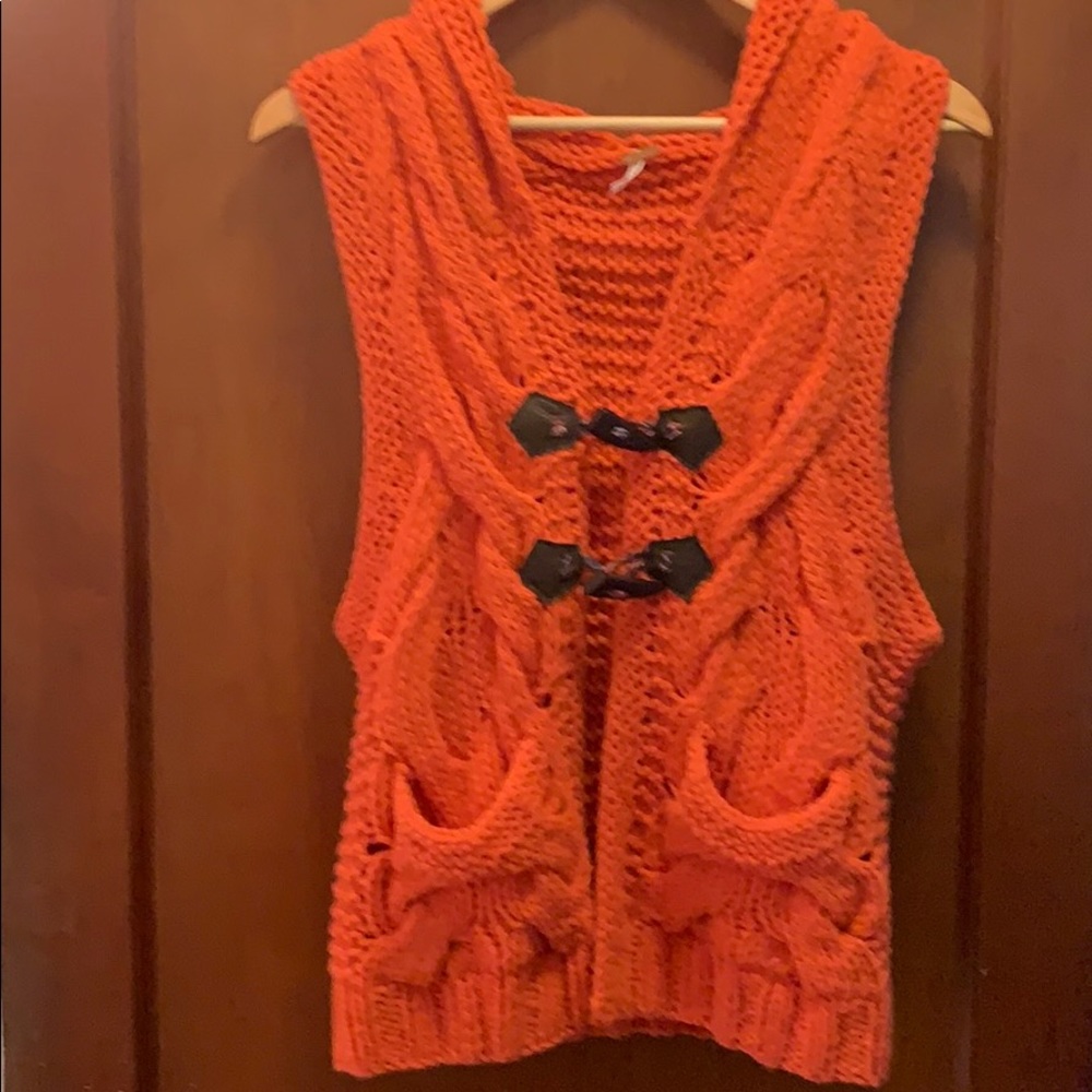 Free People hooded cardigan vest
